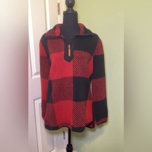 LIV Soft Sherpa sweater with three quarter zippper